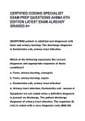 CERTIFIED CODING SPECIALIST  EXAM PREP QUESTIONS AHIMA 6TH  EDITION LATEST EXAM ALREADY  GRADED A&plus;