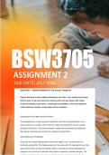BSW3705 Assignment 2 Semester 2 ANSWERS 2026 - Due July 2026