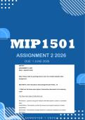 MIP1501 Assignment 2 2026 - Distinction &vert; Due 1 June 2026