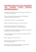 3P WOMEN-S HEALTH ACTUAL QUESTIONS AND ANSWERS LATEST UPDATED 2025-2026&period;INSTANT DOWNLOAD
