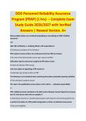 DOD Personnel Reliability Assurance Program &ndash; Complete Exam Study Guide 2026&sol;2027 with Verified Answers &vert; Newest Version&period; A&plus;