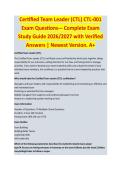 Certified Team Leader &ndash; Complete Exam Study Guide 2026&sol;2027 with Verified Answers &vert; Newest Version&period; A&plus;