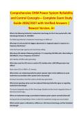 Comprehensive OHM Power System Reliability and Control Concepts &ndash; Complete Exam Study Guide 2026&sol;2027 with Verified Answers &vert; Newest Version&period; A&plus;