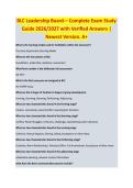 BLC Leadership Board &ndash; Complete Exam Study Guide 2026&sol;2027 with Verified Answers &vert; Newest Version&period; A&plus;