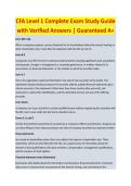 CFA Level 1 Complete Exam Study Guide with Verified Answers &ndash; Complete Exam Study Guide 2026&sol;2027 with Verified Answers &vert; Newest Version&period; A&plus;