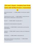 CFA Level 1 Quant &ndash; Complete Exam Study Guide 2026&sol;2027 with Verified Answers &vert; Newest Version&period; A&plus;