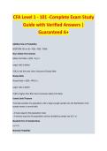 CFA Level 1 &ndash; Complete Exam Study Guide 2026&sol;2027 with Verified Answers &vert; Newest Version&period; A&plus;