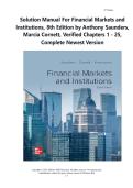 Solution Manual For Financial Markets and Institutions&comma; 8th Edition by Anthony Saunders&comma; Marcia Cornett&comma; Verified Chapters 1 - 25&comma; Complete Newest Version