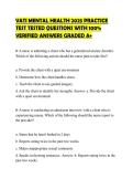 VATI MENTAL HEALTH 2025 PRACTICE TEST TESTED QUESTIONS WITH 100&percnt; VERIFIED ANSWERS GRADED A&plus;