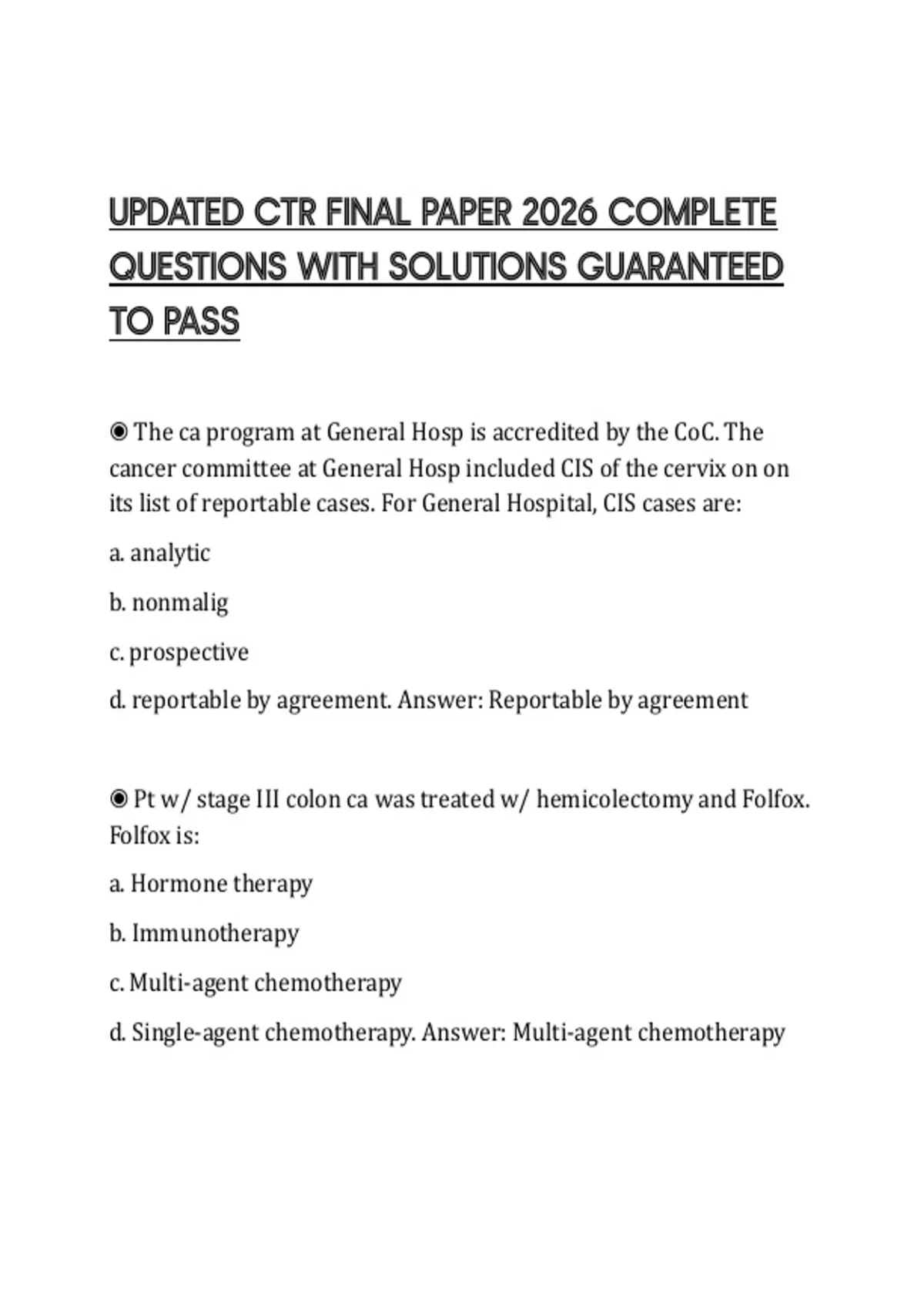 UPDATED CTR FINAL PAPER 2026 COMPLETE QUESTIONS WITH SOLUTIONS ...