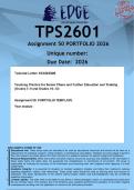 TPS2601 Assignment 50 PORTFOLIO &lpar;ANSWERS&rpar; 2026 - DISTINCTION GUARANTEED