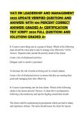 VATI RN LEADERSHIP AND MANAGEMENT 2025 UPDATE VERIFIED QUESTIONS AND ANSWERS WITH 100 PERCENT CORRECT ANSWERS GRADED A&plus; CERTIFICATION TEST SCRIPT 2026 FULL QUESTIONS AND SOLUTIONS GRADED A&plus;