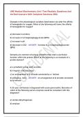 UNE Medical Biochemistry Unit 1 Test Realistic Questions And Verified Answers With Complete Solutions 2026&period;