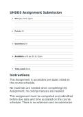 HIT 205&vert; UHDDS Assignment Submission&vert; Questions and answers &vert; Updated &vert; NEW&vert; 2026&vert; Santa Barbara City College