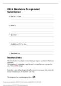 HIT 205&vert;OB & Newborn Assignment Submission&vert; Questions and answers &vert; Updated &vert; NEW&vert; 2026&vert; Santa Barbara City College