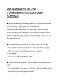 VCE QUIZ DIABETES MELLITUS COMPREHENSIVE TEST 2026 SOLVED QUESTIONS