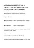 VENTRICULAR ASSIST DEVICE VAD C PRACTICE EXAM 2026 HIGH YIELD REVIEW QUESTIONS AND VERIFIED ANSWERS