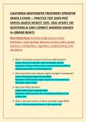 CALIFORNIA WASTEWATER TREATMENT OPERATOR  GRADE II EXAM &mdash; PRACTICE TEST &lpar;2025 PAST  PAPERS&ndash;BASED&rpar; NEWEST 2025- 2026 UPDATE 100  QUESTIONS & 100&percnt; CORRECT ANSWERS GRADED  A&plus; &lpar;BRAND NEW&excl;&excl;&rpar;