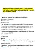 Health Insurance Florida 2-40 Practice Exam Questions and Verified Answers &vert; Latest Update 2026&sol;2027 &vert; Graded A&plus; &vert; 100&percnt; Assured Pass&period;