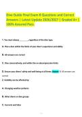 Dive Guide Final Exam B Questions and Correct Answers &vert; Latest Update 2026&sol;2027 &vert; Graded A&plus; &vert; 100&percnt; Assured Pass&period;
