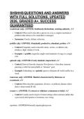 SHSHHS QUESTIONS AND ANSWERS WITH FULL SOLUTIONS&comma; UPDATED 2026&comma; GRADED A&plus;&comma; SUCCESS GUARANTEED