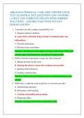 ARKANSAS PERSONAL CARE AIDE CERTIFICATION  TEST EXAM PRACTICE QUESTIONS AND ANSWERS -  LATEST AND COMPLETE UPDATE WITH VERIFIED  SOLUTIONS &ndash; ASSURED PASS WITH INSTANT  DOWNLOAD PDF&period; 