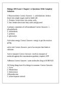 Biology 189 Exam 1 Chapter 1-4 Questions With Complete Solutions
