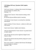 CSN Biology 189 Exam 1 Questions With Complete Solutions