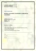 HUMAN ANATOMY I &lpar;SYSTEMIC & REGIONAL ANATOMY&rpar; EXAM