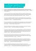 Health Assessment Final Exam Questions with Actual Detailed Answers 2025-2026 Updated&period;