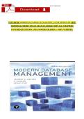 Modern Database Management &lpar;13th Edition&rpar; &ndash; Complete Test Bank Questions and Answers &ndash; All Chapters Covered &ndash; A&plus; Verified Material