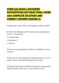 UTMB 5355 EXAM 2 ADVANCED PATHOPHYSIOLOGY BASIC FINAL PAPER 2026 COMPLETE SOLUTIONS AND CORRECT ANSWERS GRADED A&plus;