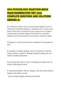 UVA PSYCHOLOGY SELECTION MOCK EXAM EXAMINATION TEST 2026 COMPLETE QUESTIONS AND SOLUTIONS GRADED A&plus;