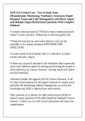 NUR 221 &lpar;Critical Care - Test 2&rpar; Study Notes &lpar;Hemodynamic Monitoring&semi; Ventilatory Assistance&semi; Rapid Response Teams and Code Management&semi; and Shock&comma; Sepsis&comma; and Multiple Organ Dysfunction&rpar; Questions With Complete Solutions