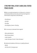 VTNE PREP FINAL STUDY GUIDE 2026 TESTED ITEMS SOLVED