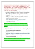 KANSAS PERSONAL CARE AIDE CERTIFICATION TEST  EXAM PRACTICE QUESTIONS AND ANSWERS&colon; THE  MOST RECENT AND COMPREHENSIVE VERSION WITH  VERIFIED ANSWERS&semi; GUARANTEED PASS WITH  INSTANT PDF DOWNLOAD&period;