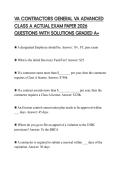 VA CONTRACTORS GENERAL VA ADVANCED CLASS A ACTUAL EXAM PAPER 2026 QUESTIONS WITH SOLUTIONS GRADED A&plus;