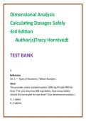 Dimensional Analysis MCQ Test Bank &mdash; Horntvedt 3rd Edition &mdash; 20 NCLEX-Style Items per Chapter&comma; Rationales Included