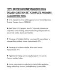 FSVO CERTIFICATION EVALUATION 2026 SOLVED QUESTION SET COMPLETE ANSWERS GUARANTEED PASS
