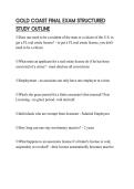 GOLD COAST FINAL EXAM STRUCTURED STUDY OUTLINE