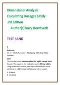 Dimensional Analysis Dosage Calculation Test Bank 2026 &vert; Horntvedt 3rd Ed &vert; Medication Safety Nursing Test Bank