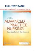 Complete Test Bank for Advanced Practice Nursing&colon; Essentials for Role Development &ndash; 5th Edition by Lucille A&period; Joel &vert; Chapters 1&ndash;30 &vert; Verified Questions & Answers &lpar;A&plus;&rpar;