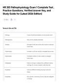 NR 283 Pathophysiology Exam 1 Complete Test &comma; Practice Questions&comma; Verified Answer Key&comma; and Study Guide for &lpar;Latest 2026 Edition&rpar;