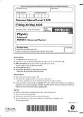  A-LEVEL EDEXCEL 2025 PHYSICS PAPER 1