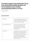 NJ Certified Assisted Living Administrator &lpar;CALA&rpar; Exam Newest 2026 Complete Questions And Correct Detailed Answers &lpar;Verified Answers&rpar;&vert;Already Graded A&plus; NJ CALA