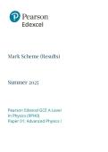  A-LEVEL EDEXCEL 2025 PHYSICS PAPER 1 MARK SCHEME