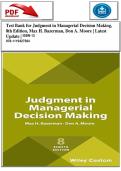 Test Bank for Judgment in Managerial Decision Making&comma;  8th Edition&comma; Max H&period; Bazerman&comma; Don A&period; Moore &vert; Latest  Update &vert; ISBN-13  978-1119427384 