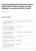 NJ Blue Seal Refrigeration EXAM fully solved & updated &lpar;latest version verified for accuracy&rpar; &lpar;Questions &plus; Answers&rpar; Solved 100&percnt; Correct&excl;&excl;