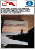 Test Bank for Managerial Accounting for  Managers 5th Edition By Noreen &vert; ISBN-13  978-0078111006 &vert; Latest update 