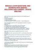 MODULE 1 EXAM QUESTIONS AND ANSWERS WITH VERIFIED SOLUTIONS 100&period;docx